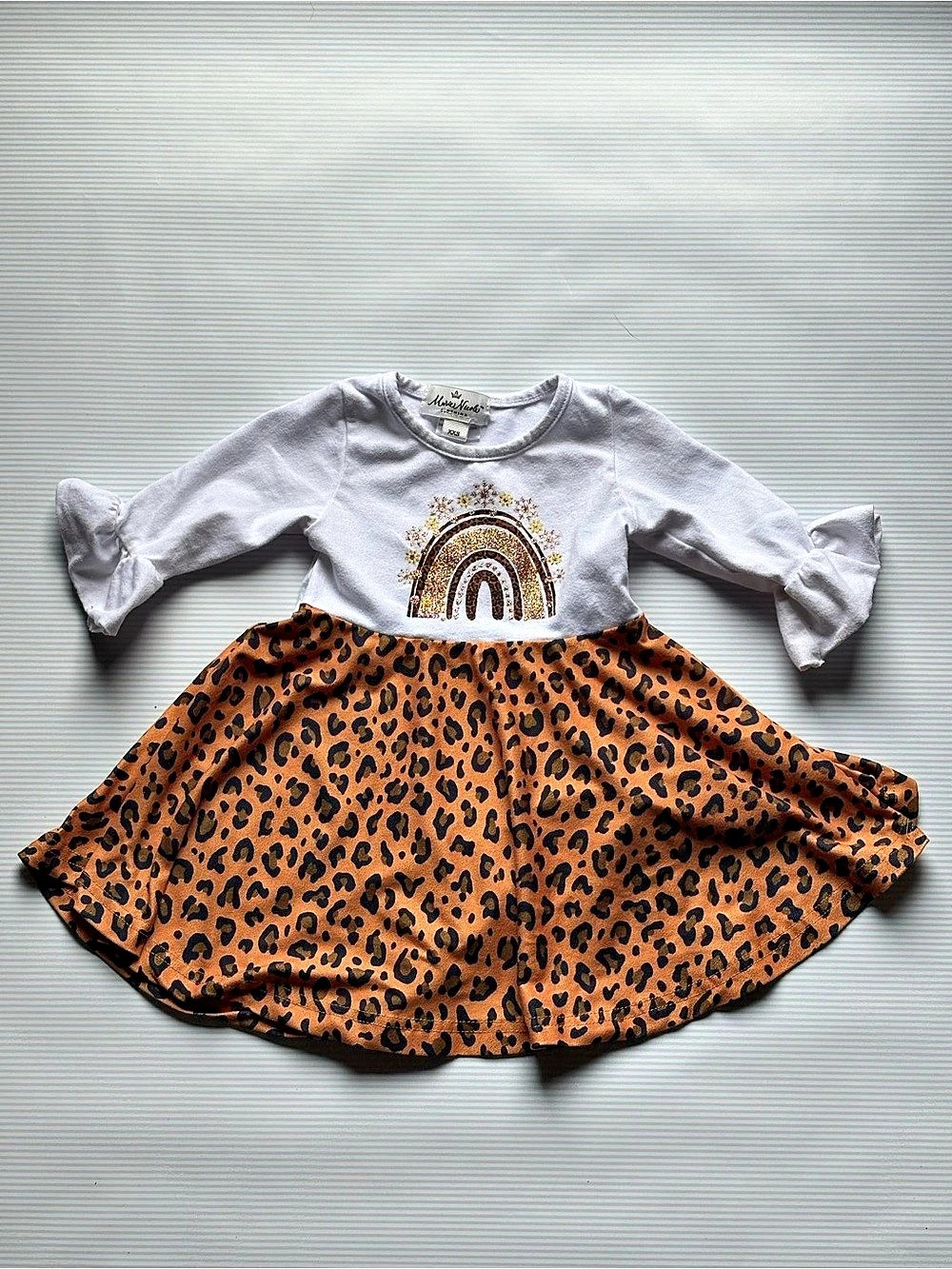 Marie Nicole Rainbow Leopard Dress Size 3-6M Like New